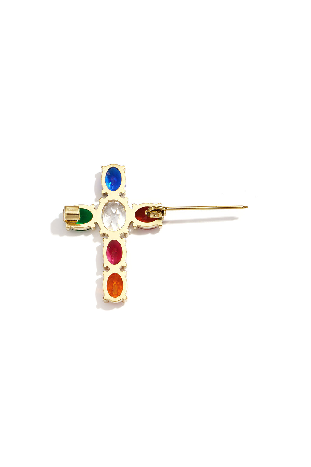 Broches met kruisje, eenvoudig, roestvrij staal, dagelijkse accessoires