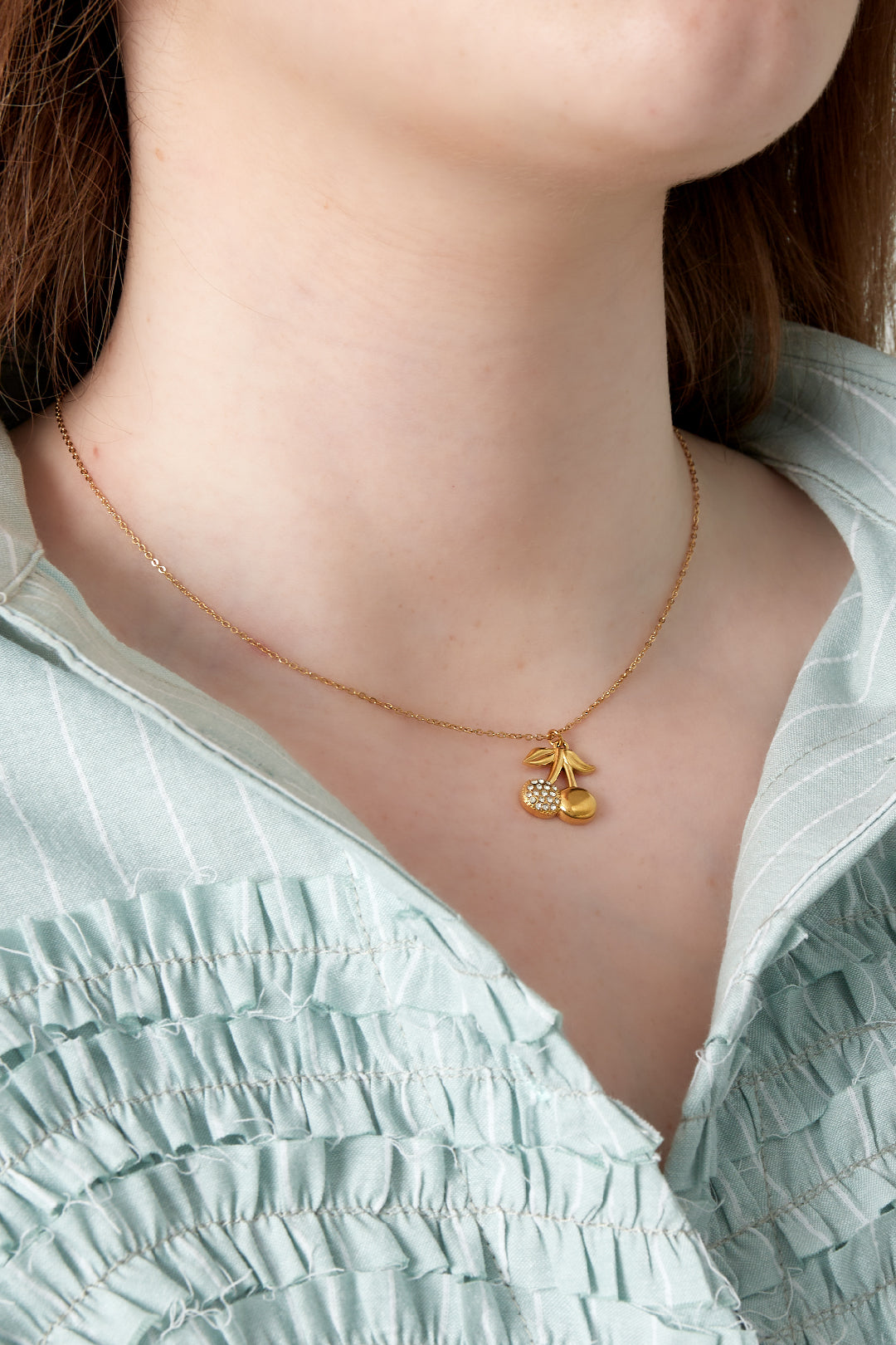Glitter cherry necklace