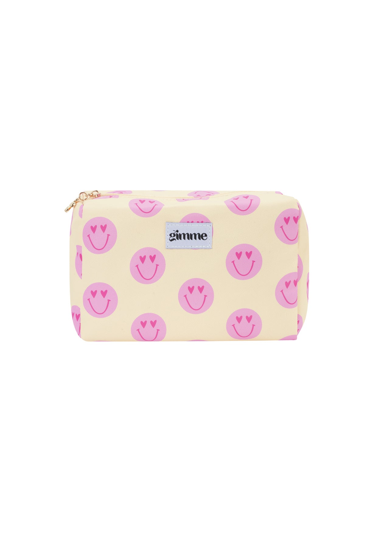 Gimme Smiling Face Yellow Makeup Bag - Casual & Stylish