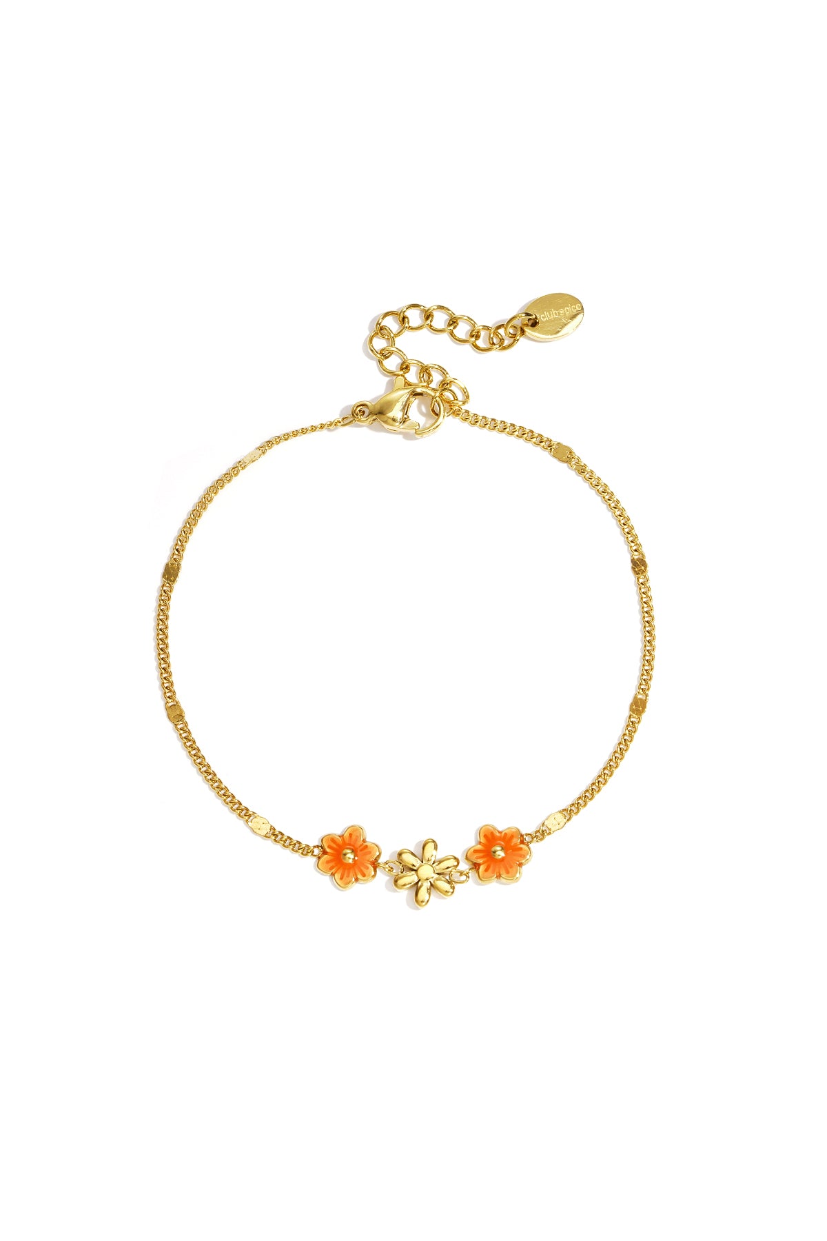 Roestvrijstalen bedelarmbanden met bloemmotief, eenvoudige dagelijkse sieradenserie voor dames.