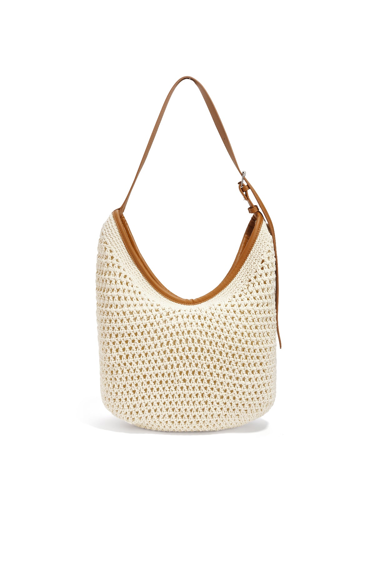 Chic Khaki Round Beach Bag for Summer Getaways